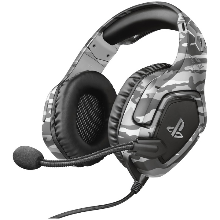 Trust GXT 488 Forze-G PS4 gaming fejhallgató, rugalmas mikrofon, [hivatalos PlayStation licenc], kompatibilis PS4/PS5-tel, szürke