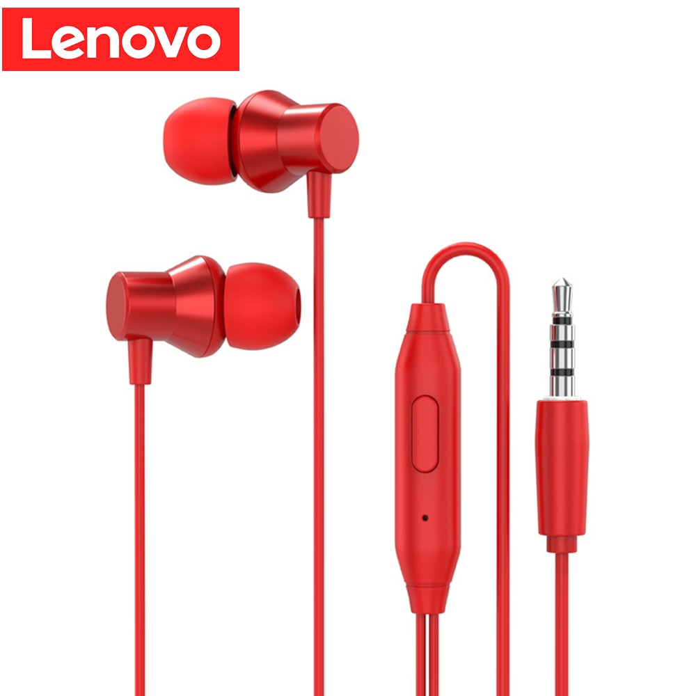 Casti in-ear Lenovo HF130, Cu fir, Jack 3,5 mm, Rosu
