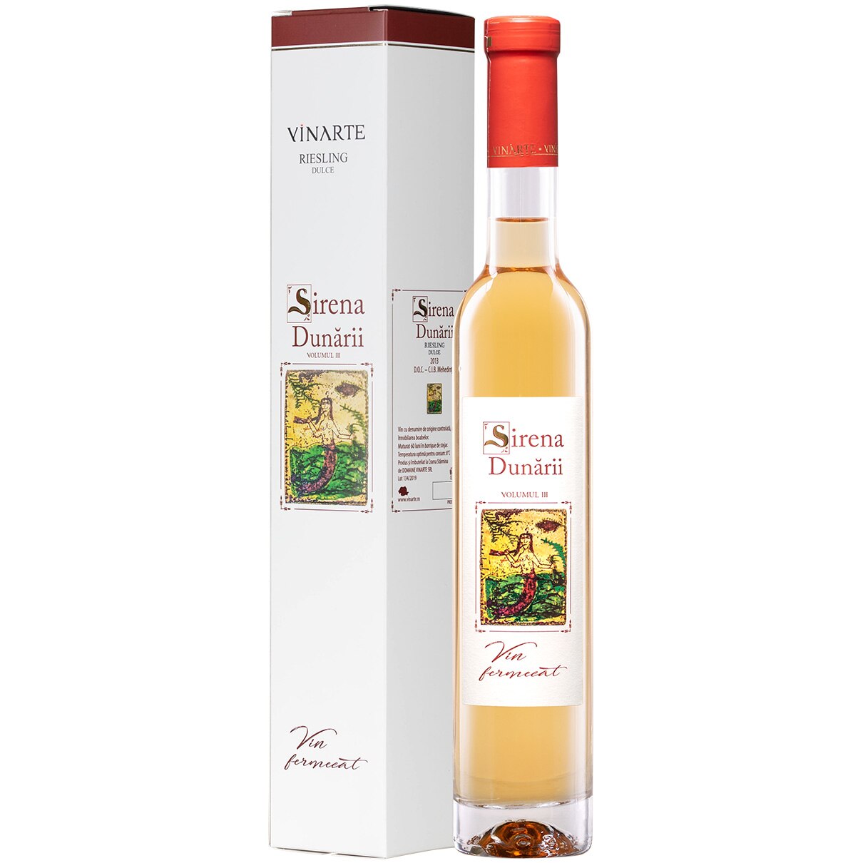 Vin Alb Vinarte Sirena Dunarii Riesling, Dulce, 0.375L