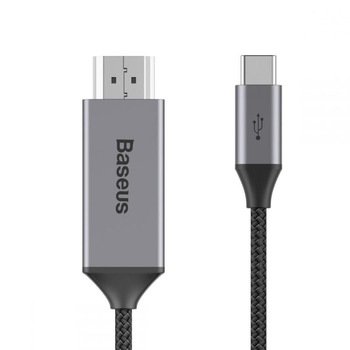 Cablu video Baseus HDMI 4K - USB Type-C 1.8m Gri Cablu video Baseus HDMI 4K - USB Type-C 1.8m Gri