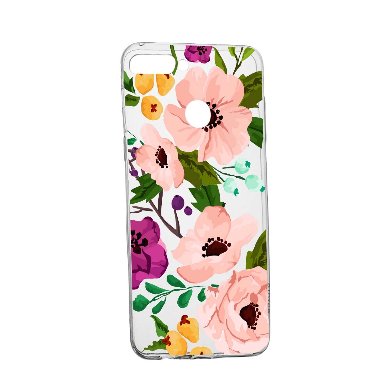 Husa Flowers, pentru Oppo A7/ AX7, rezistenta la uzura, anti-alunecare, din silicon Premium, 629