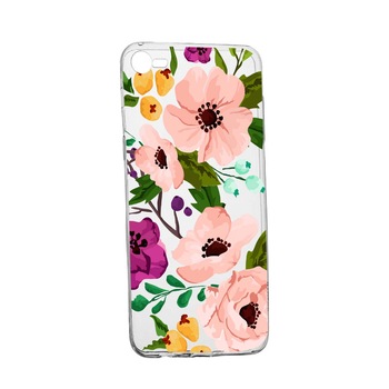 Husa Flowers, pentru HTC Desire 12, rezistenta la uzura, anti-alunecare, din silicon Premium, 629 Husa Flowers, pentru HTC Desire 12, rezistenta la uzura, anti-alunecare, din silicon Premium, 629