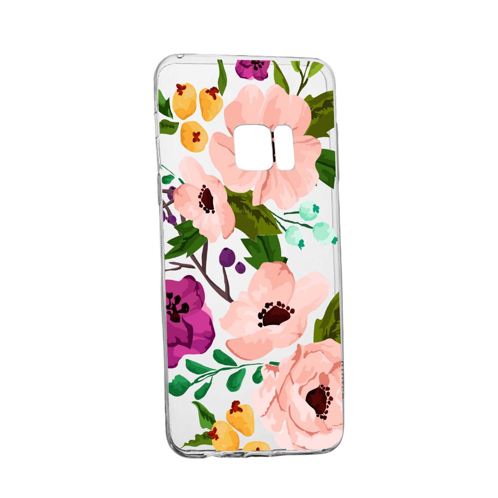 Husa Flowers, pentru Samsung Galaxy S6 Edge, rezistenta la uzura, anti-alunecare, din silicon Premium, 629