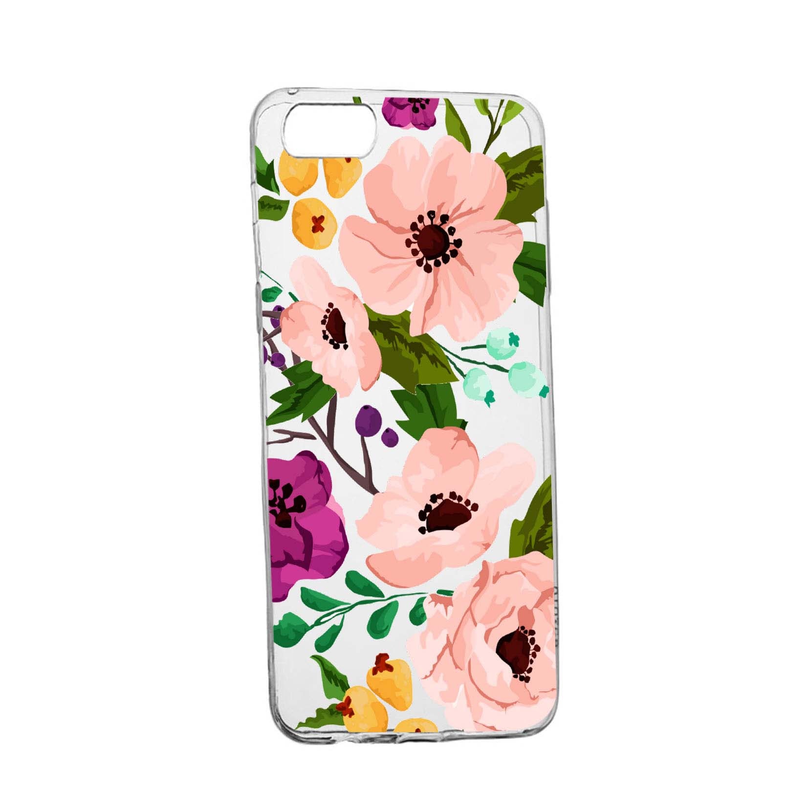 Husa Flowers, pentru Apple iPhone 7 Plus / 8 Plus, rezistenta la uzura, anti-alunecare, din silicon Premium, 629