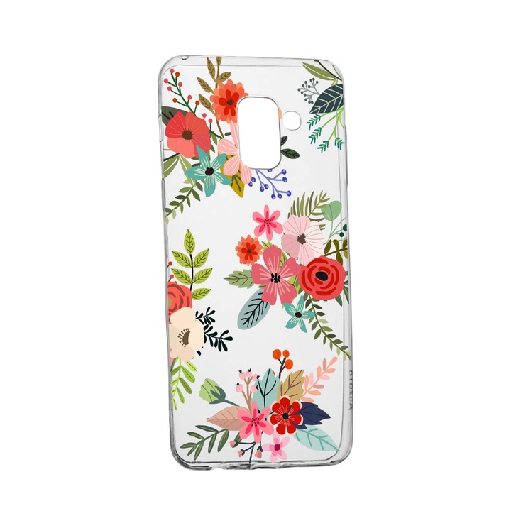 Husa Flowers, pentru Samsung Galaxy J6 2018, rezistenta la uzura, anti-alunecare, din silicon Premium, 630