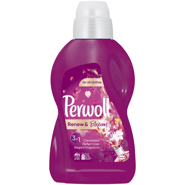 Течен перилен препарат Perwoll Renew&Blossom, 15 изпирания, 900 мл