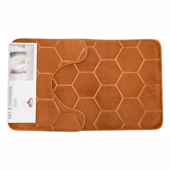 Set 2 covoare baie HONEY, Casa Plastor, 75x45 cm, maro deschis Set 2 covoare baie HONEY, Casa Plastor, 75x45 cm, maro deschis