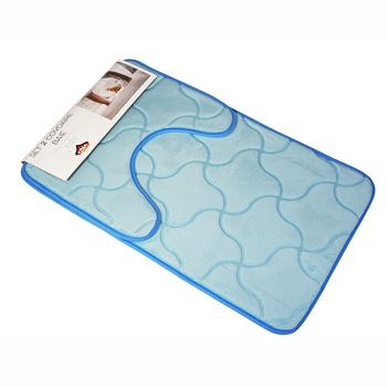 Set 2 covoare baie Shapes, Casa Plastor, 75x45 cm, bleu Set 2 covoare baie Shapes, Casa Plastor, 75x45 cm, bleu