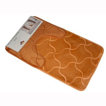 Set 2 covoare baie Shapes, Casa Plastor, 75x45 cm, maro deschis Set 2 covoare baie Shapes, Casa Plastor, 75x45 cm, maro deschis