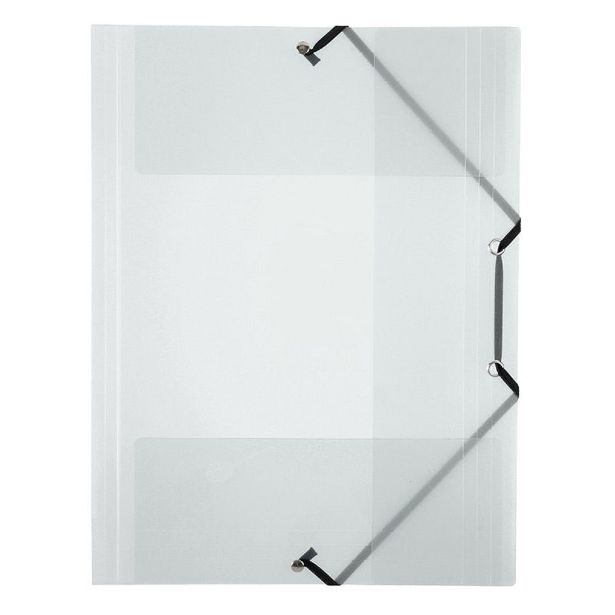 Mapa plic Viquel 113383, cu 3 clape, A4 - 23 x 32 cm, inchidere cu elastic, alb transparent