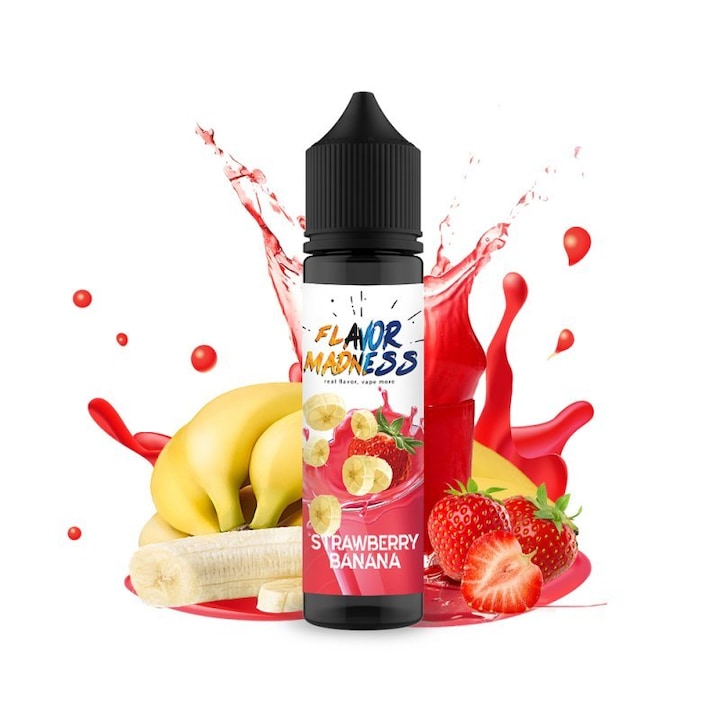 Lichid Tigara Electronica Flavor Madness - Strawberry Banana ,50ml ,0mg/ml