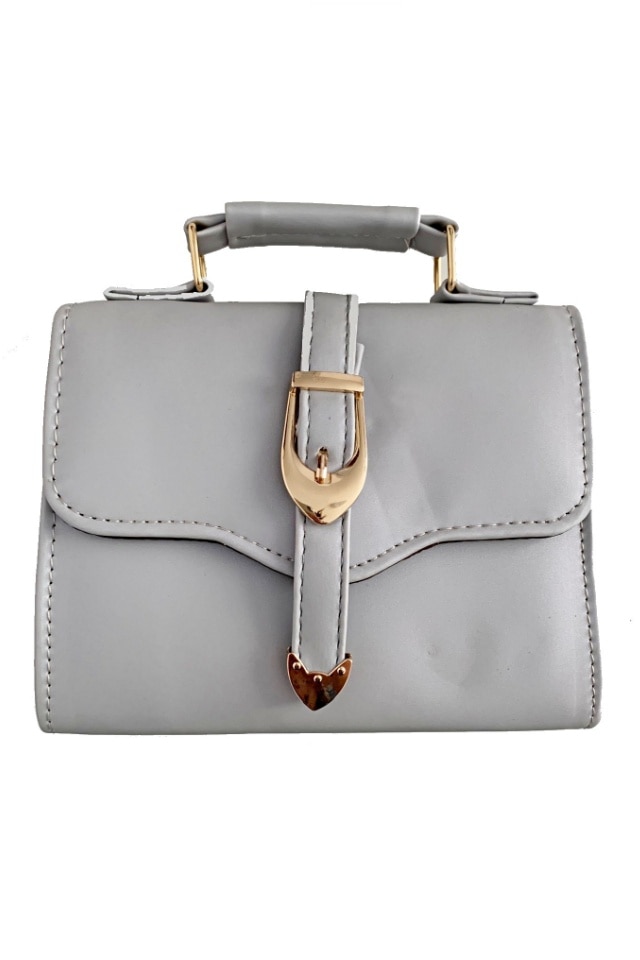 Geanta de dama Juliette gri din piele ecologica, 20 x 17 x 9 cm