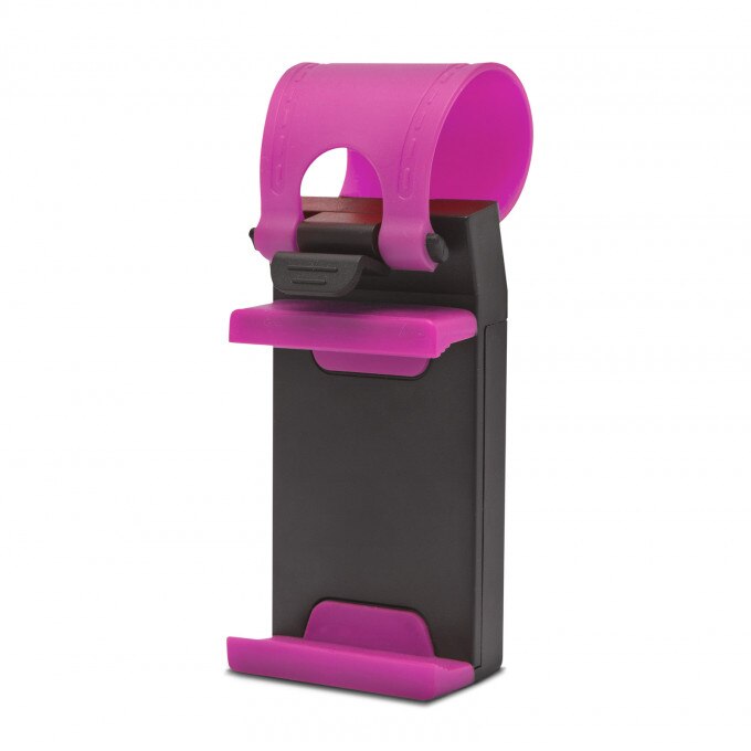 Suport telefon pentru volan, Fixare elastica, roz