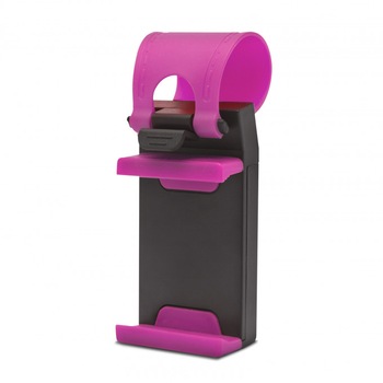Suport telefon pentru volan, Fixare elastica, roz Suport telefon pentru volan, Fixare elastica, roz