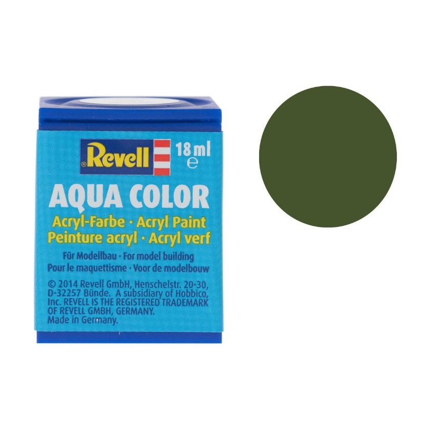 Vopsea acrilica verde masliniu sidef pentru modelism Revell 18 ml