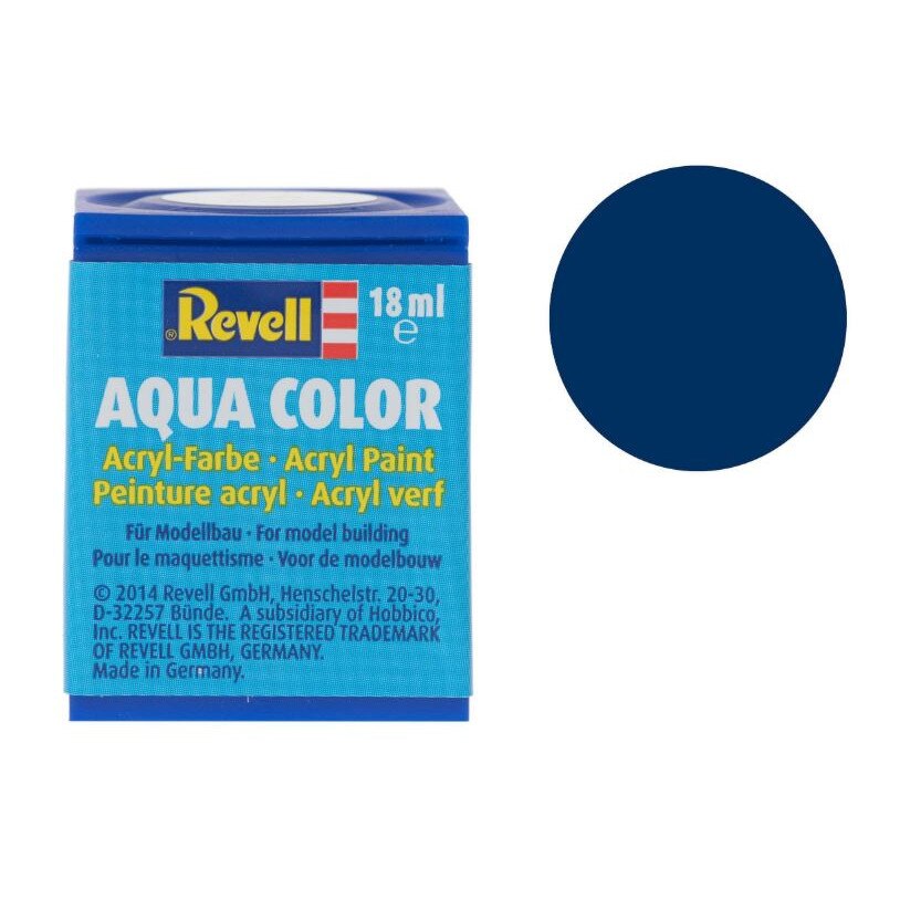 Vopsea acrilica albastru Lufthansa sidef pentru modelism Revell 18 ml