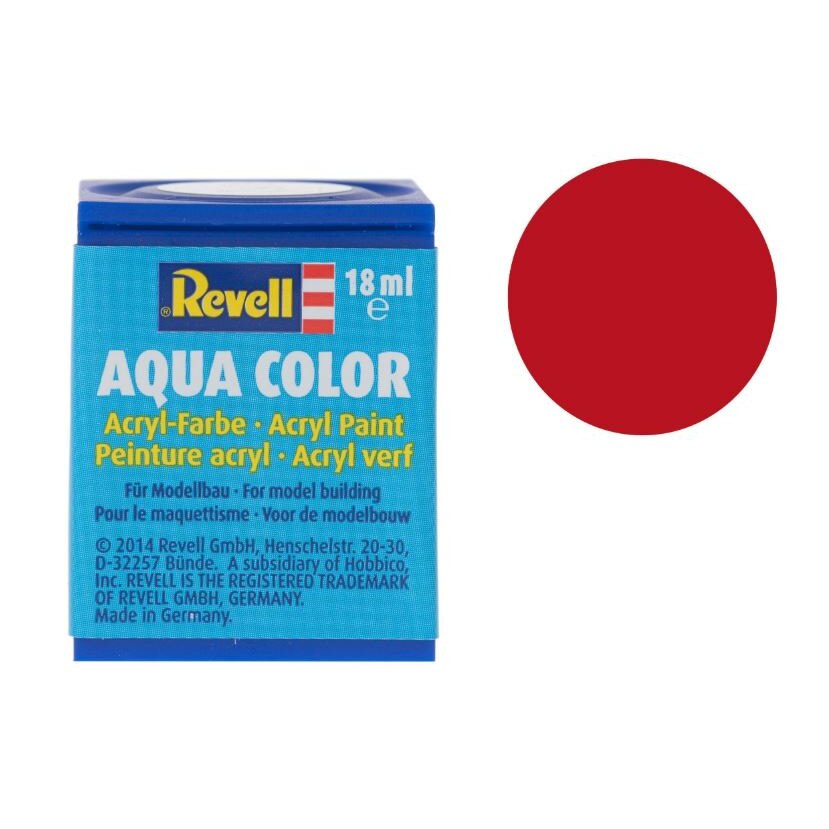Vopsea acrilica rosu aprins sidef pentru modelism Revell 18 ml