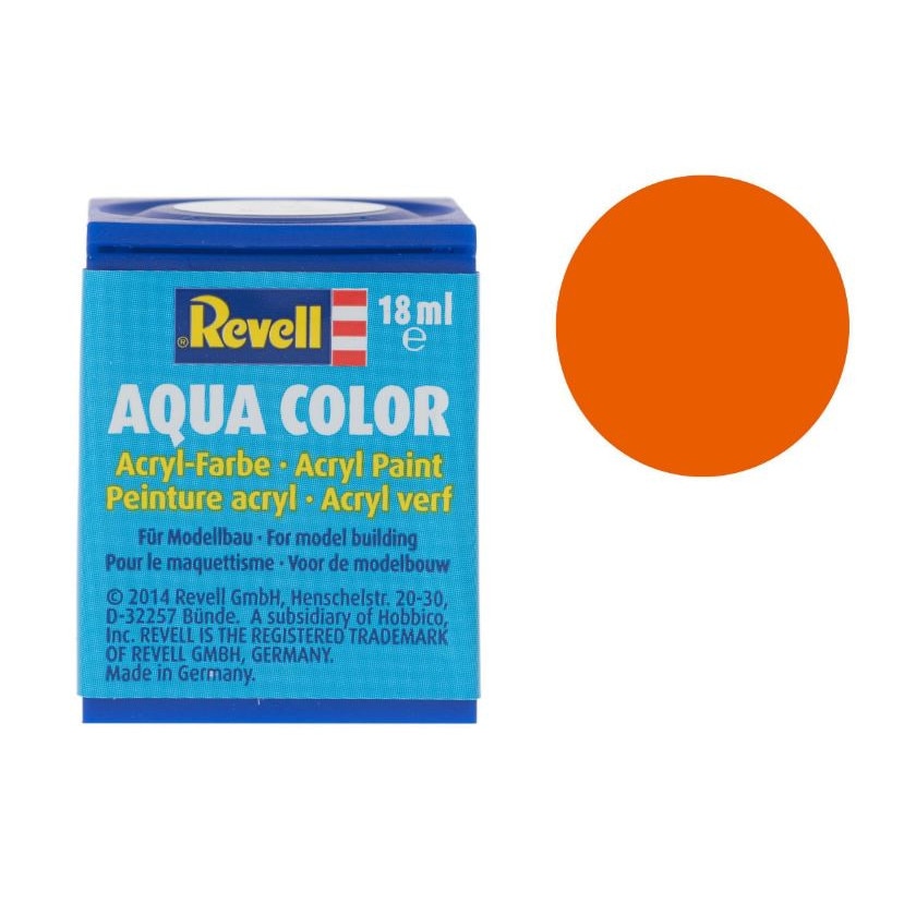 Vopsea acrilica portocaliu lucios pentru modelism Revell 18 ml