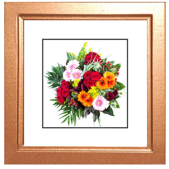 Rama foto lemn patrata, 30 x 30 cm, Cupru, Produs Romanesc