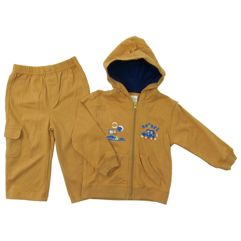 Set trening cu gluga, baieti, Primii Pasi, S20111, ecru, 18-24luni