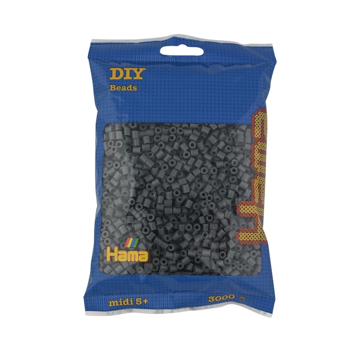 Margele de calcat HAMA MIDI Gri inchis, 3000 buc in pungulita