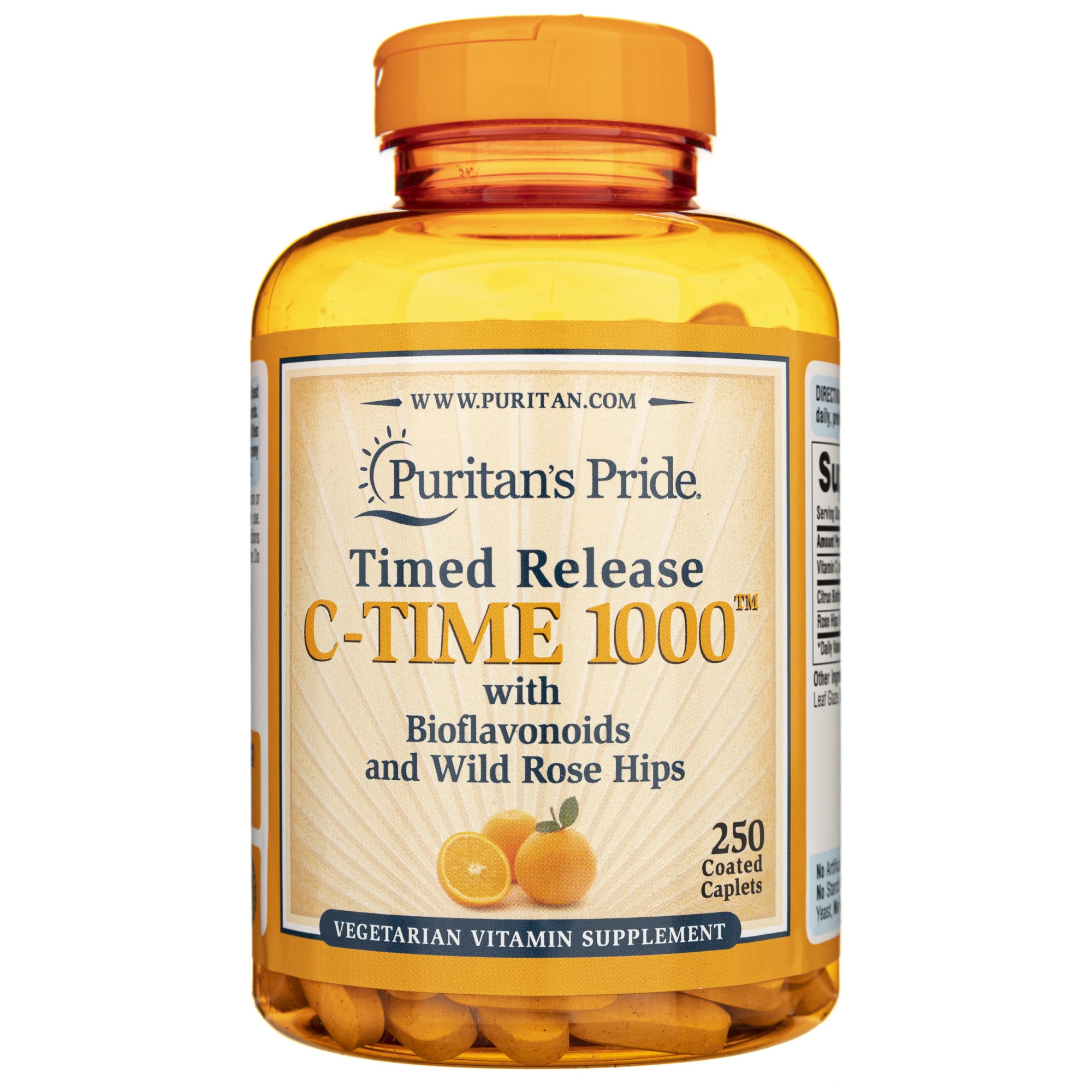 Suplimente nutritive Puritan's Pride Timed Release C-1000 mg cu Bioflavonoids si Wild Rose Hips, 250 tablete