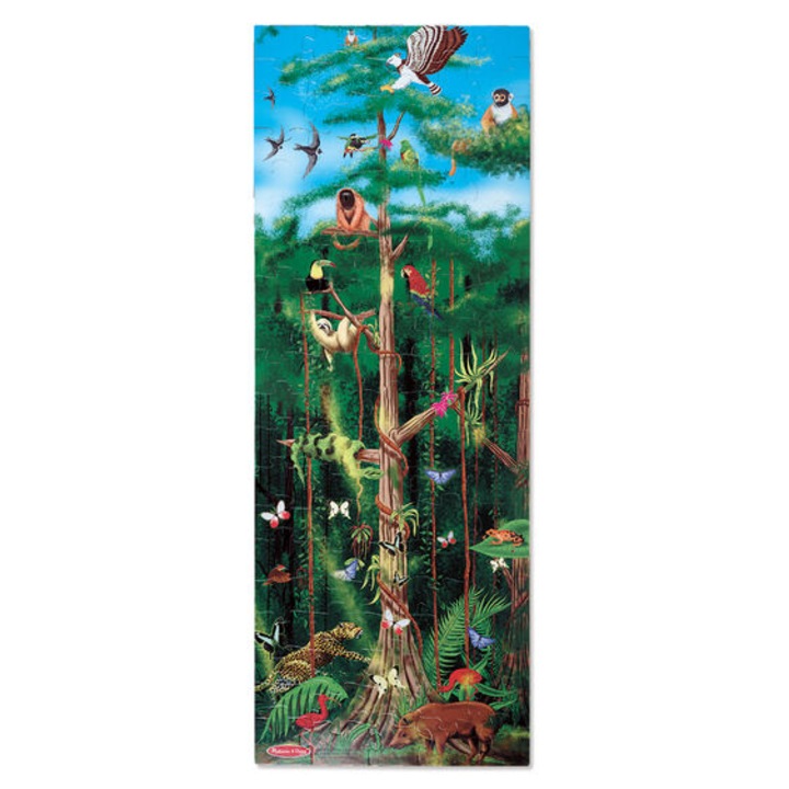 Puzzle de podea Rainforest, Melissa & Doug, 100 de piese, Multicolor
