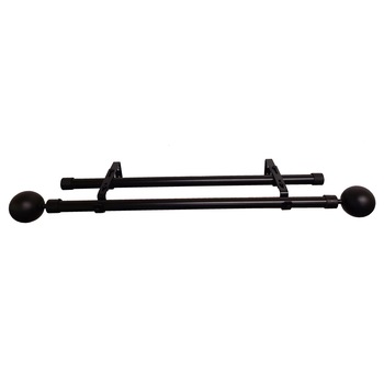 Kit galerie metalica dubla neagra cu bila si buson 300 cm cu diametrul de 20 mm Kit galerie metalica dubla neagra cu bila si buson 300 cm cu diametrul de 20 mm