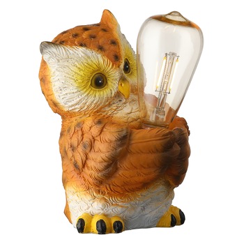 Lampa solara in forma de bufnita, galbena, pentru gradina, terasa sau balcon, pentru exterior, ATS Lampa solara in forma de bufnita, galbena, pentru gradina, terasa sau balcon, pentru exterior, ATS