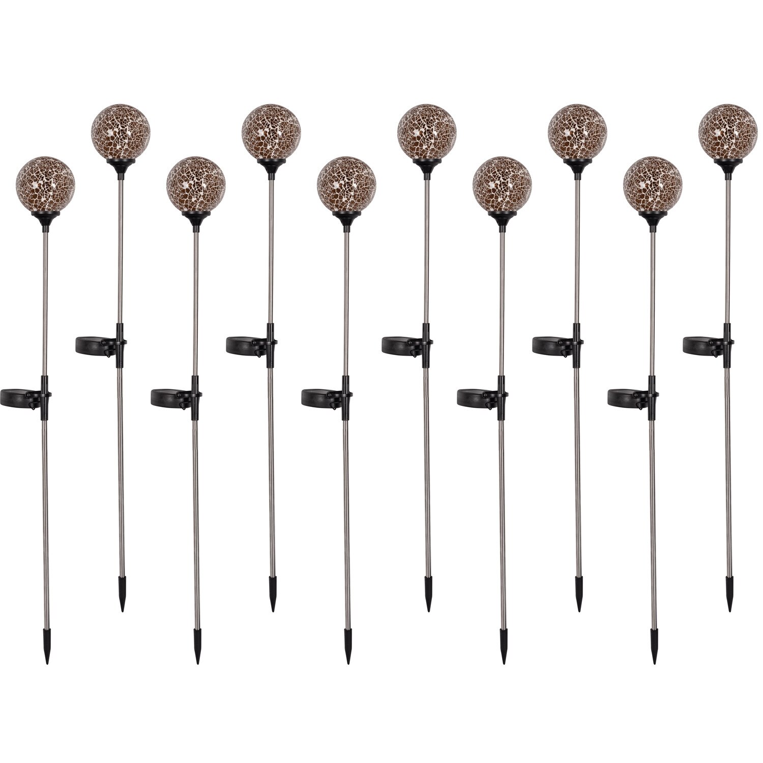 Set 10 buc. Lampa solara de gradina LED Oracle Crom, 59cm, IP44, Tip tarus