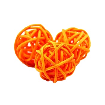 Set 20 bile din nuiele - portocaliu, 3 cm Set 20 bile din nuiele - portocaliu, 3 cm