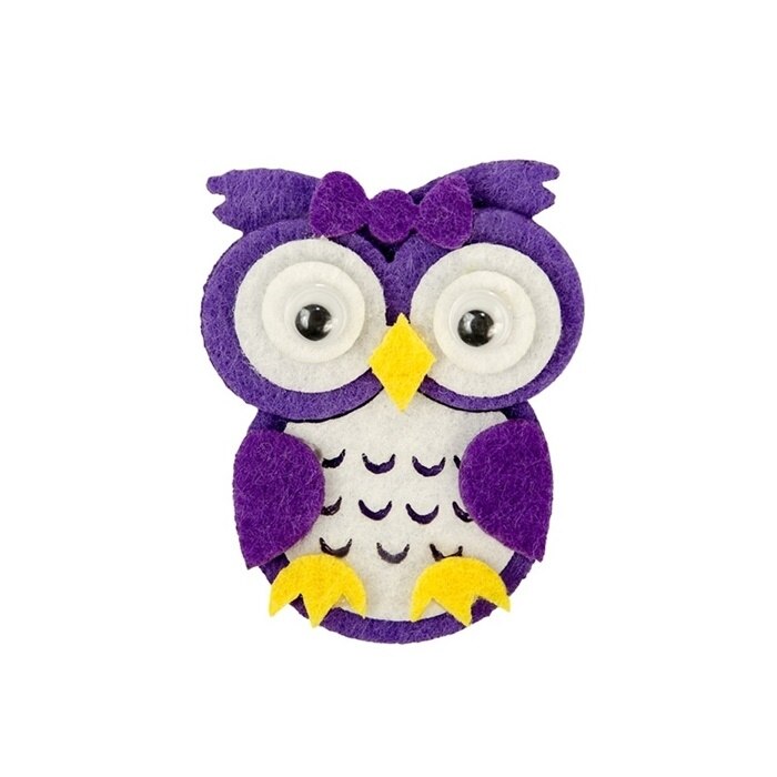 Figurina fetru - bufnita mov, 5 cm