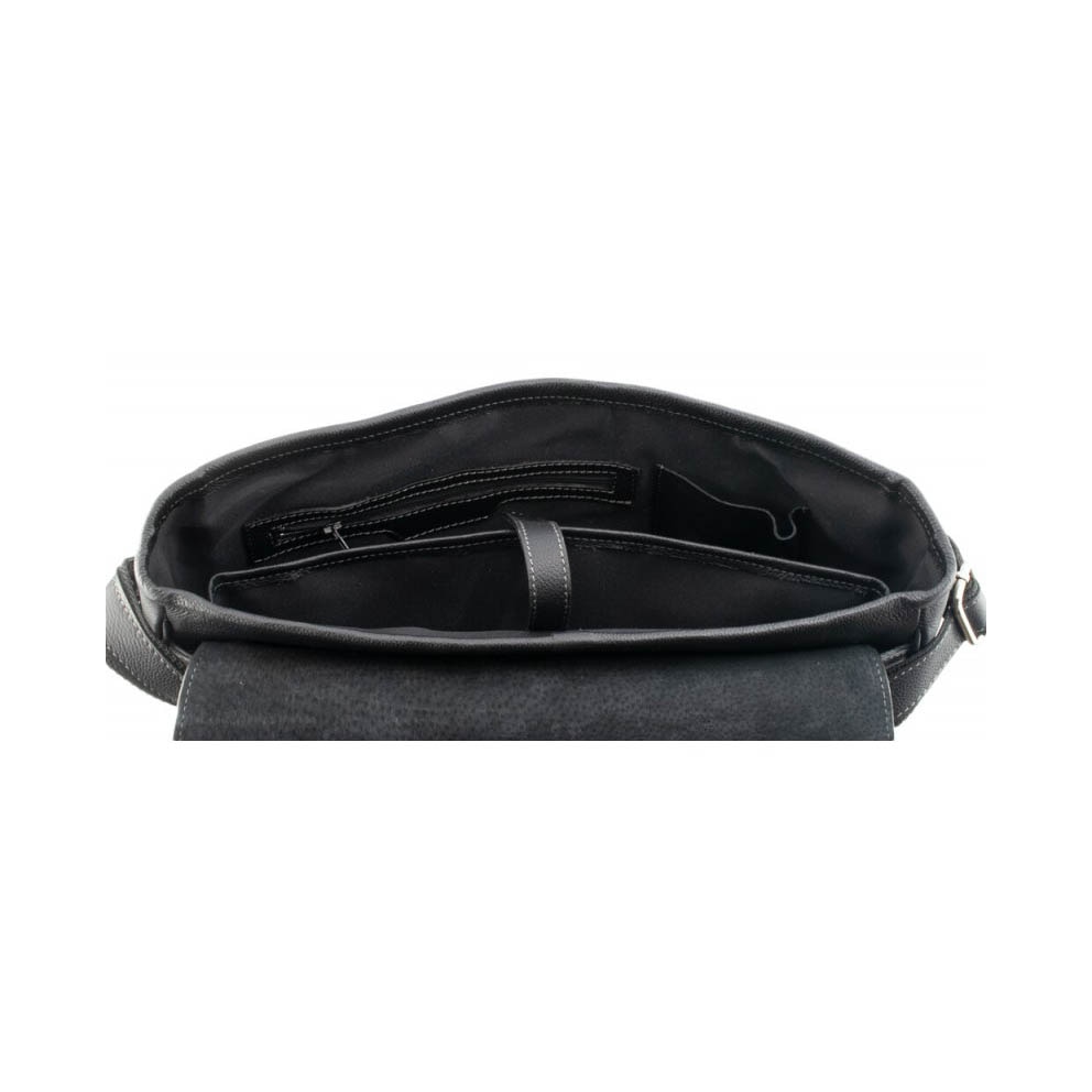 Geanta de umar unisex pentru laptop de 13 inch, din piele neagra model 047, MAGAZINUL DE GENTI