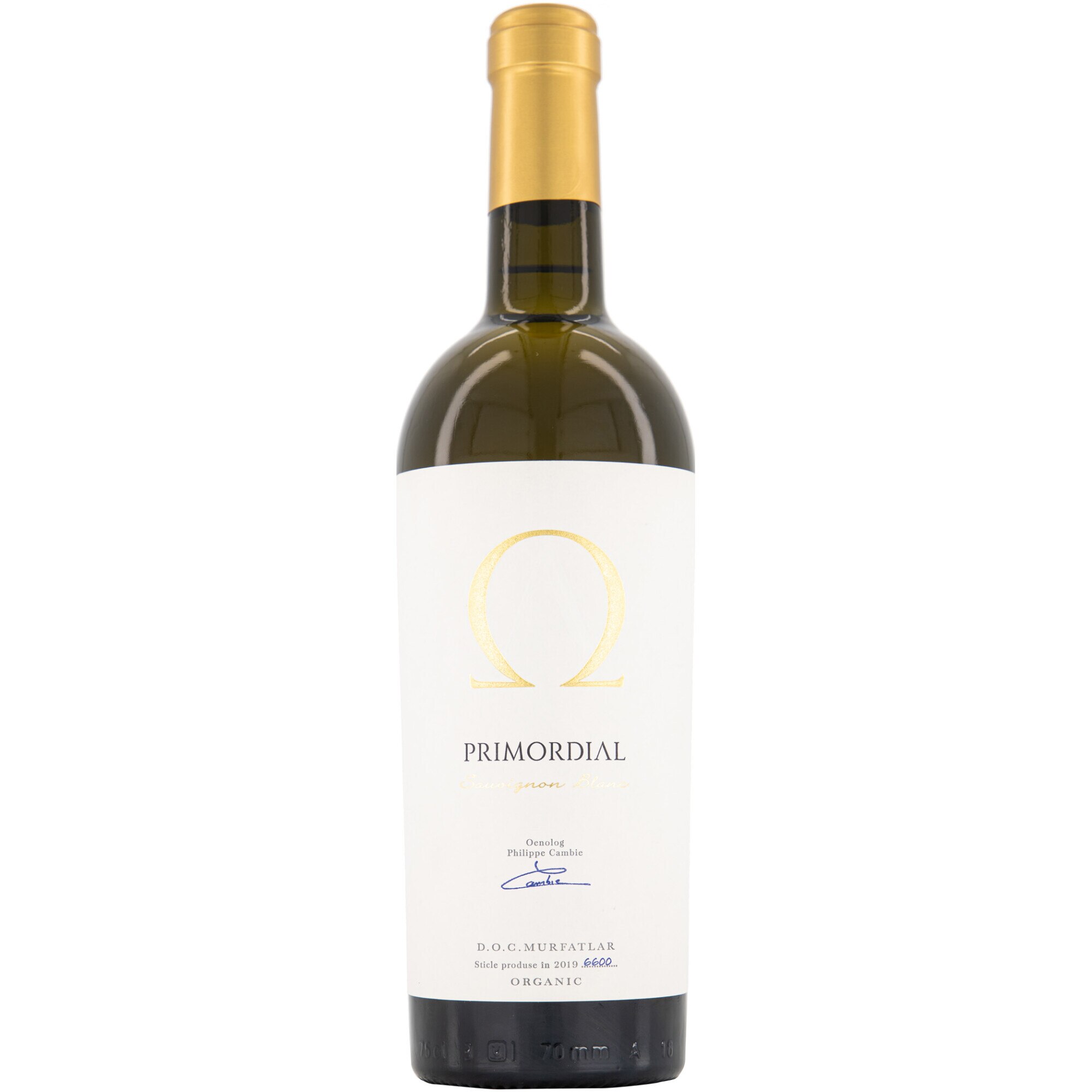 Vin Alb Domeniul Bogdan Primordial Sauvignon Blanc, Sec, 0.75l