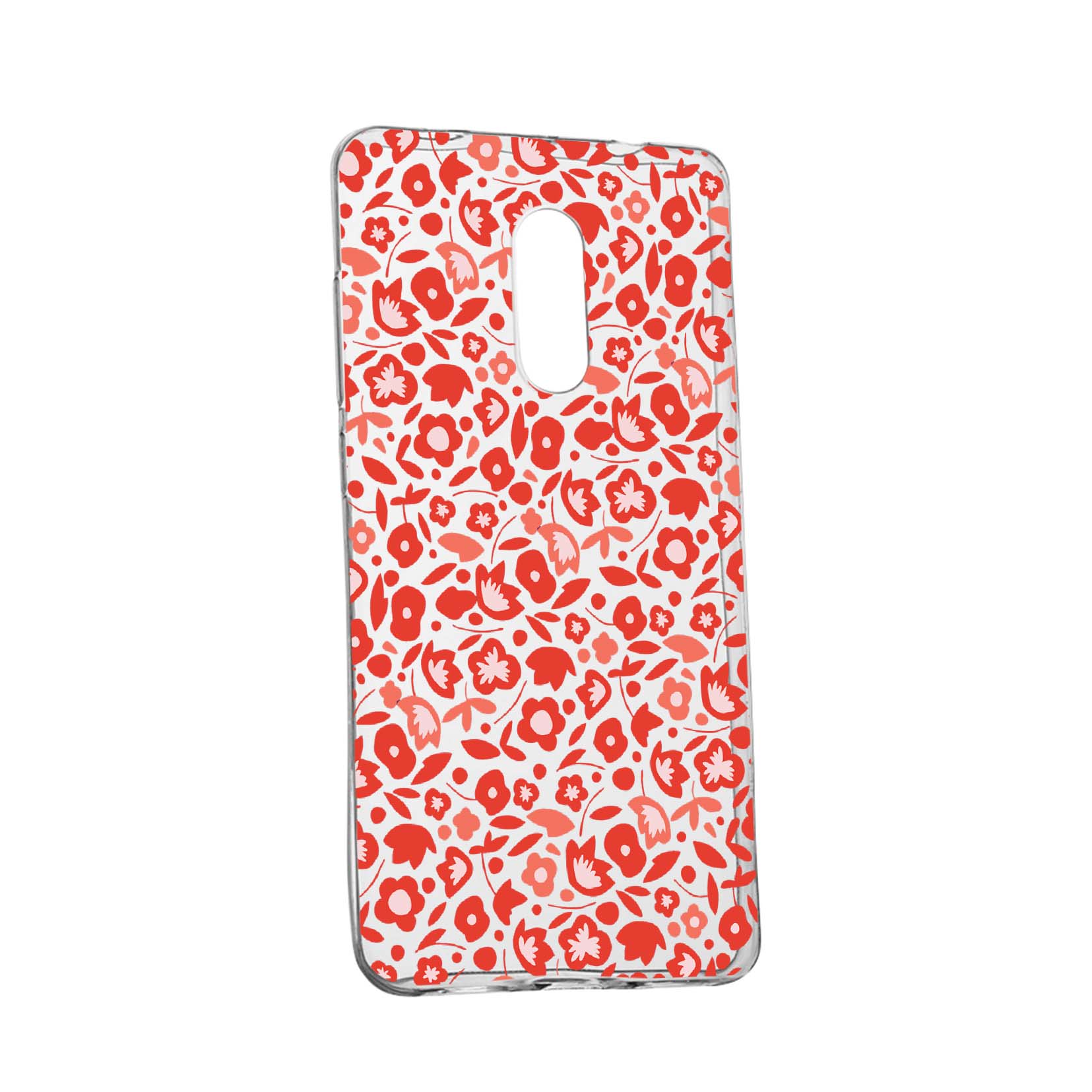Husa Red Floweres Pattern, pentru Nokia 3.1 (2018), rezistenta la uzura, anti-alunecare, din silicon Premium, 631
