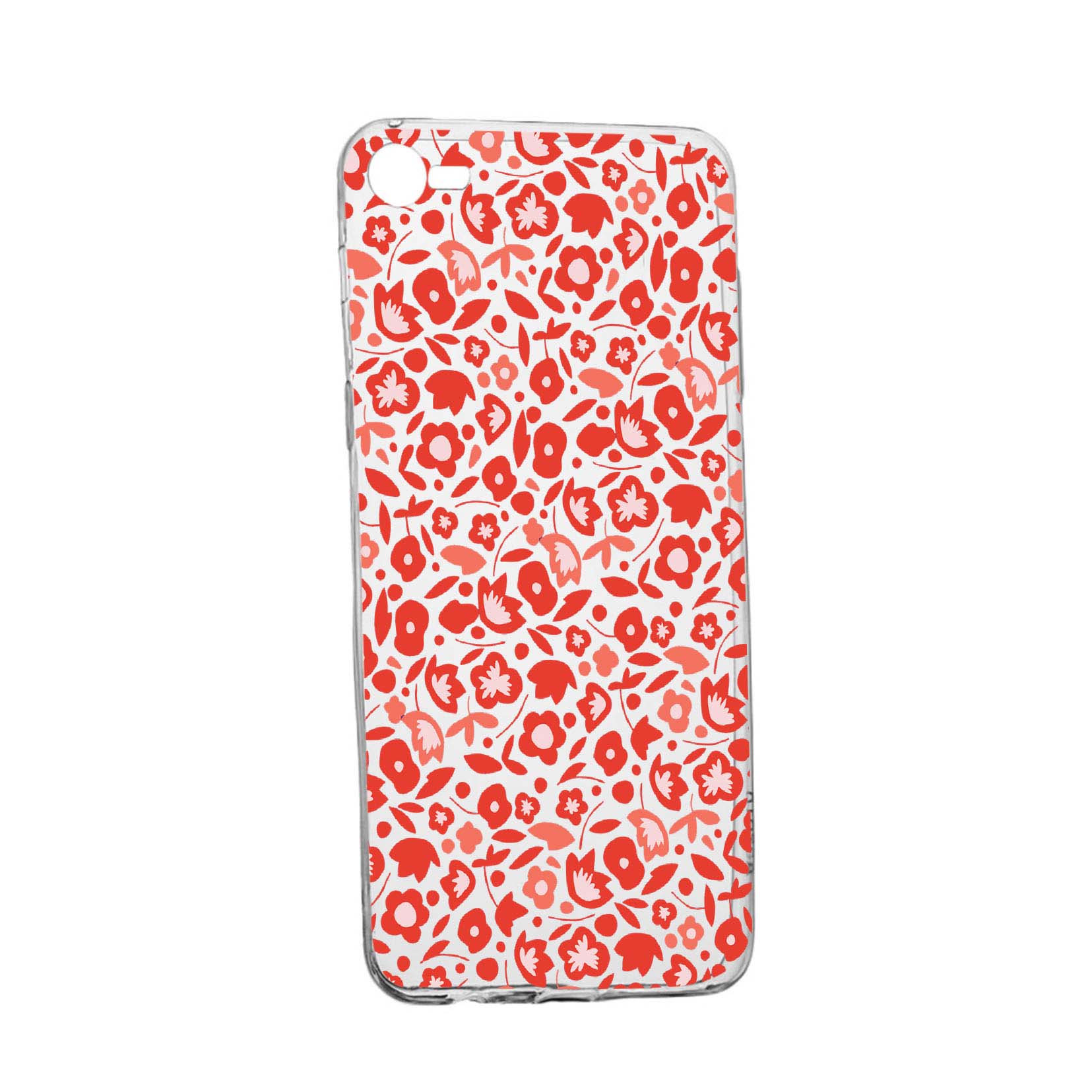 Husa Red Floweres Pattern, pentru HTC Desire 12, rezistenta la uzura, anti-alunecare, din silicon Premium, 631