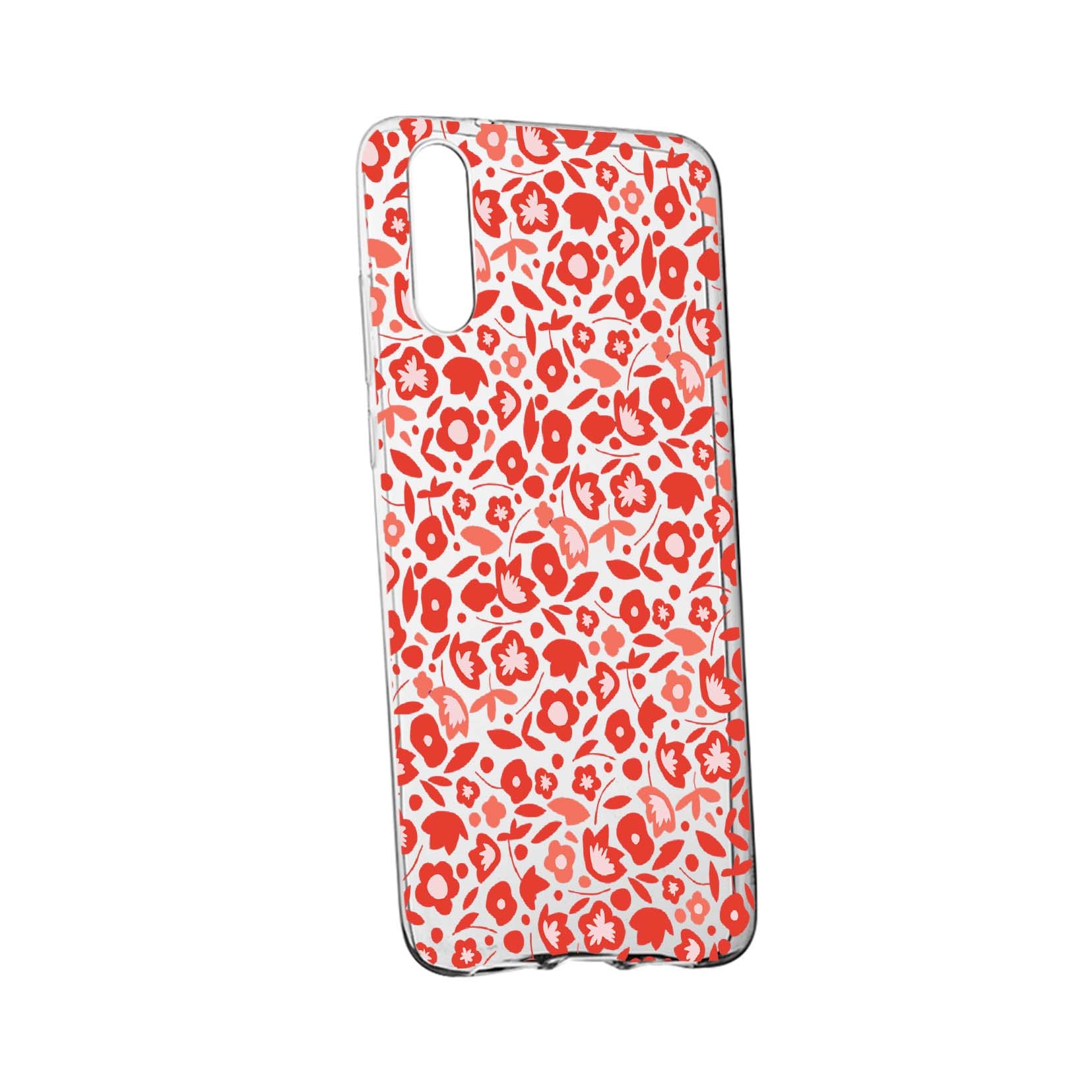 Husa Red Floweres Pattern, pentru Samsung Galaxy A2 Core, rezistenta la uzura, anti-alunecare, din silicon Premium, 631