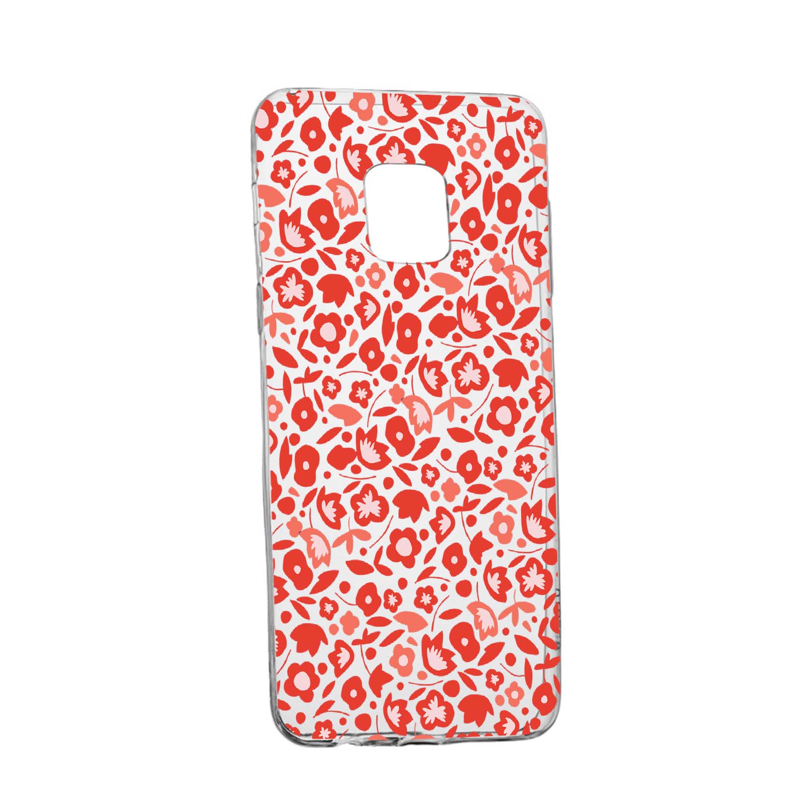 Husa Red Floweres Pattern, pentru Huawei Mate 20 Pro, rezistenta la uzura, anti-alunecare, din silicon Premium, 631
