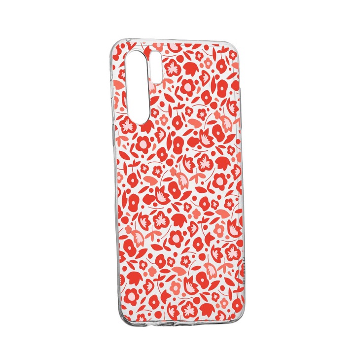 Силиконов калъф Unique за Red Flower Pattern Huawei P30 Pro, 631