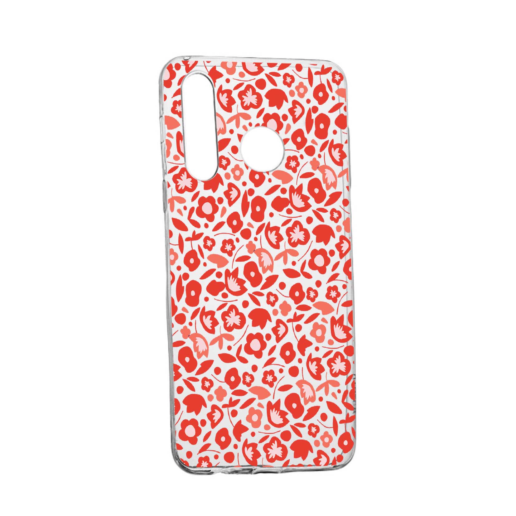 Husa Red Floweres Pattern, pentru Samsung Galaxy A40, rezistenta la uzura, anti-alunecare, din silicon Premium, 631