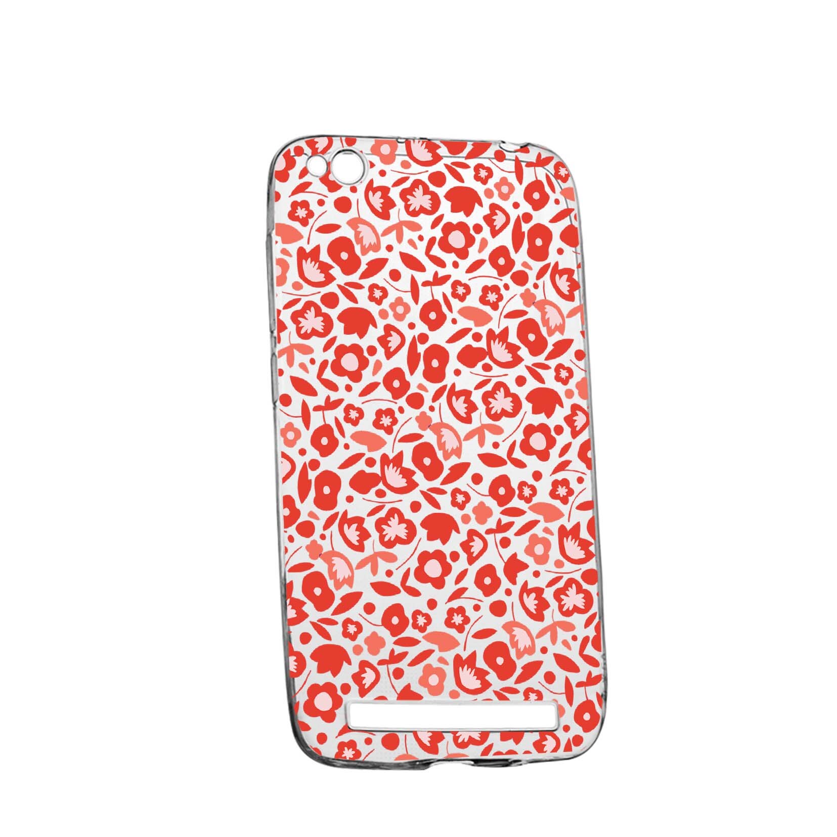 Husa Red Floweres Pattern, pentru Xiaomi Redmi 4A, rezistenta la uzura, anti-alunecare, din silicon Premium, 631