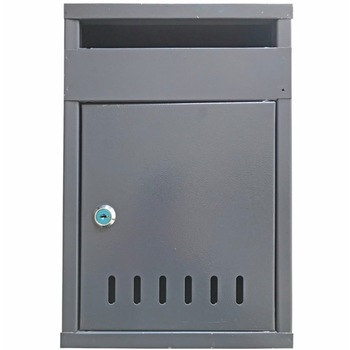 Cutie postala din otel vopsit gri, dimensiuni: 335 x 230 x 100 mm Cutie postala din otel vopsit gri, dimensiuni: 335 x 230 x 100 mm
