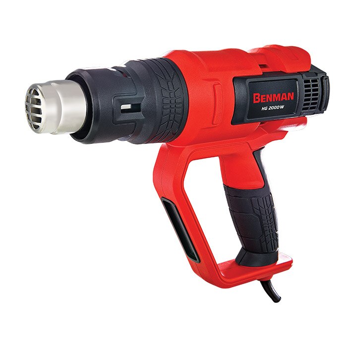 Pistol aer cald profesional, putere variabila, 50 - 600 grade, 2000W, control precis avansat temperatura, trusa, Benman