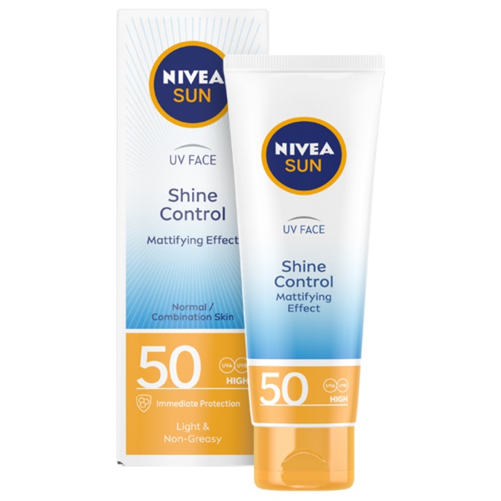 Крем за лице със слънцезащитен и матиращ ефект Nivea Sun Shine Control, SPF 50, 50 мл
