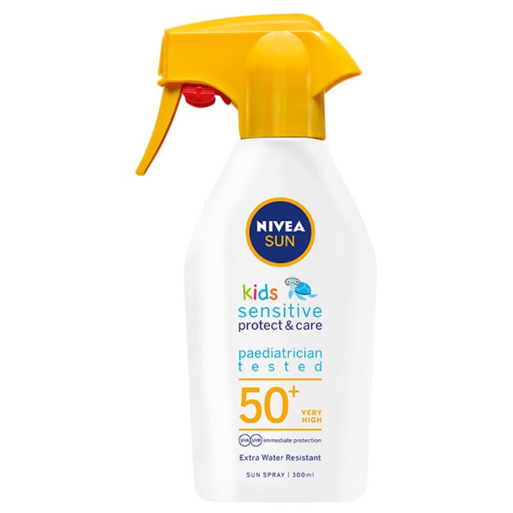 Spray cu protectie solara Nivea Sun Kids Sensitive Protect & Care SPF 50+, 300 ml