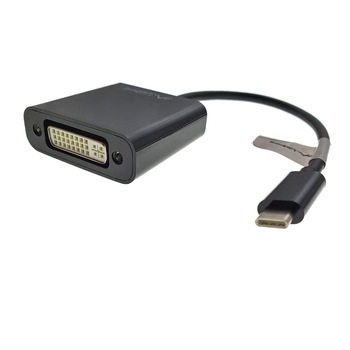 Cablu convertor cu adaptor, Lanberg 41851, conector USB 3.1 tip C tata la DVI (24+5) mama, lungime 15cm, negru Cablu convertor cu adaptor, Lanberg 41851, conector USB 3.1 tip C tata la DVI (24+5) mama, lungime 15cm, negru