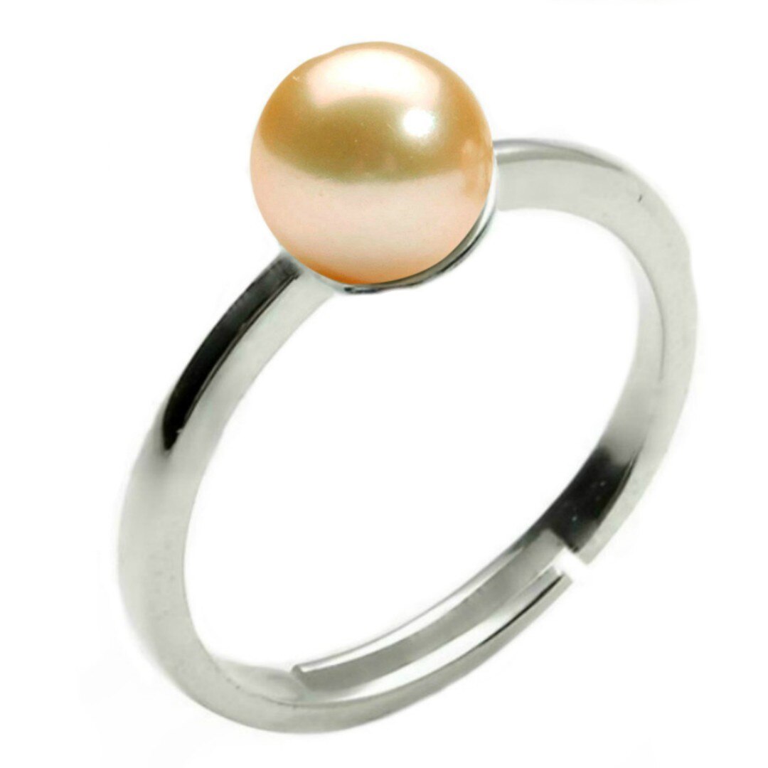 Inel Reglabil din Argint cu Perla Naturala Crem