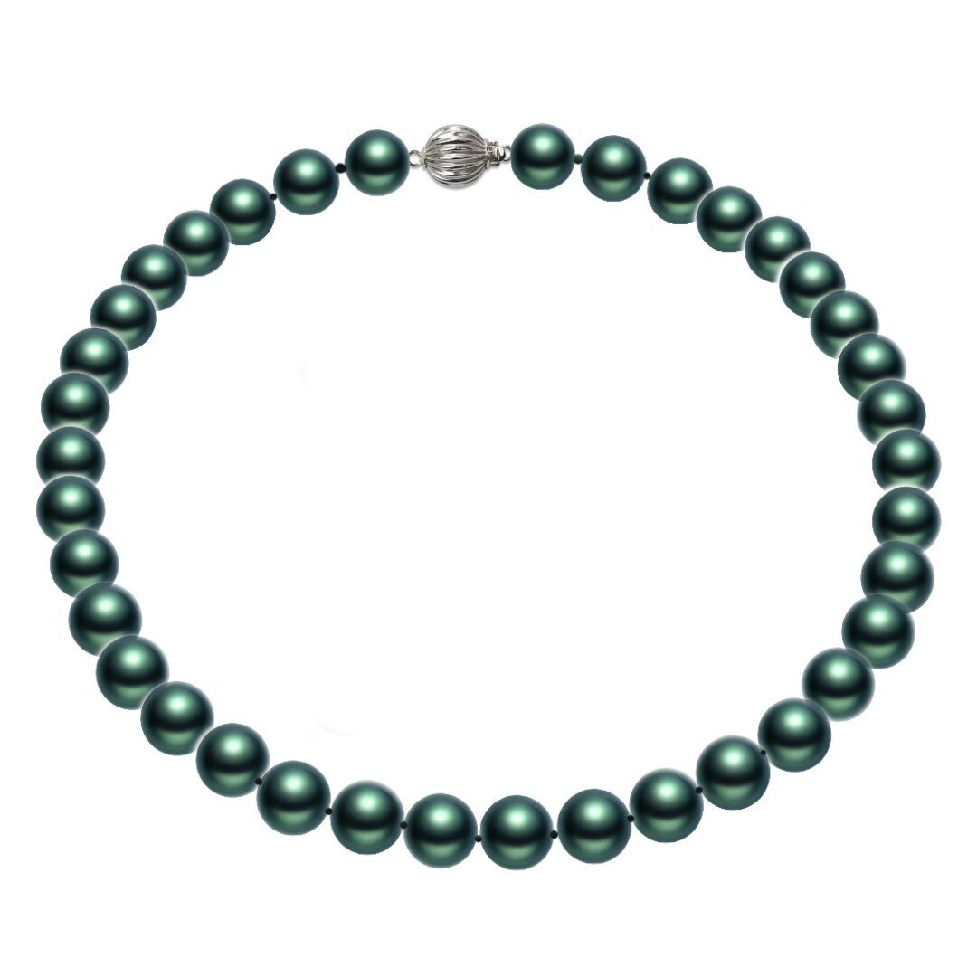 Colier Exotic Green Perle Naturale Rare, Akoya si Aur Alb