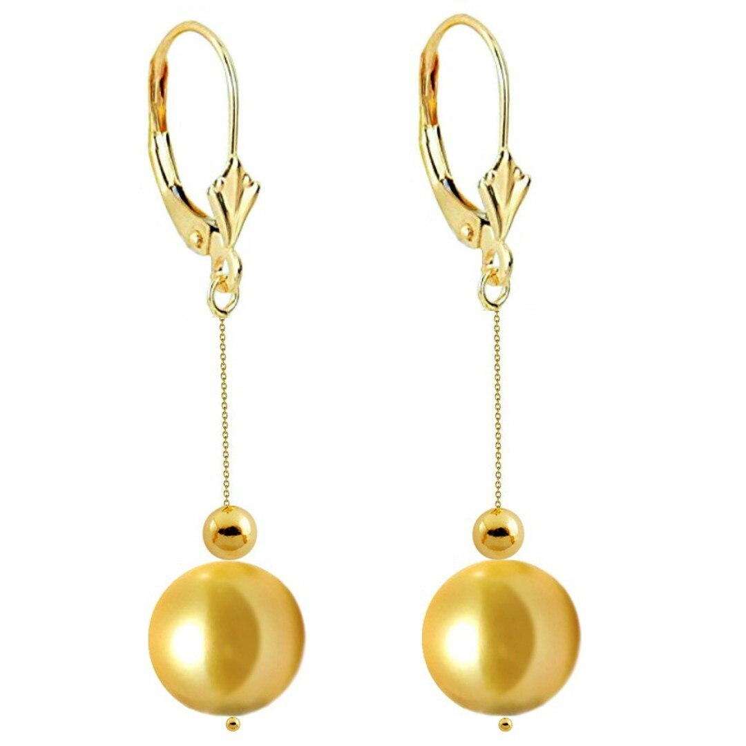 Cercei Akoya Gold Lungi cu Perle Naturale Rare, Akoya si Aur de 14 karate