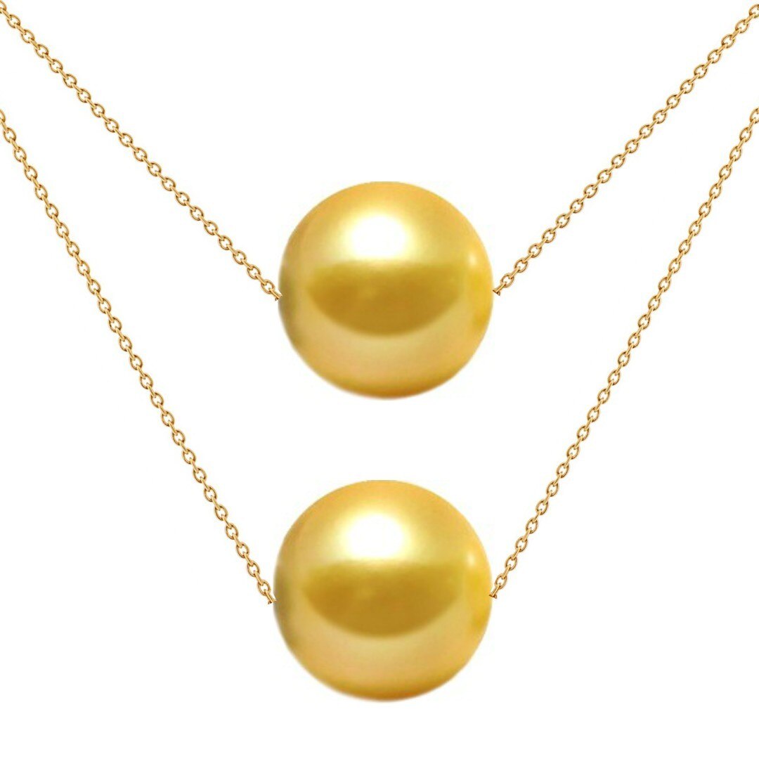 Colier Duo Akoya Gold din Perle Naturale Rare, Akoya si Aur de 14 karate